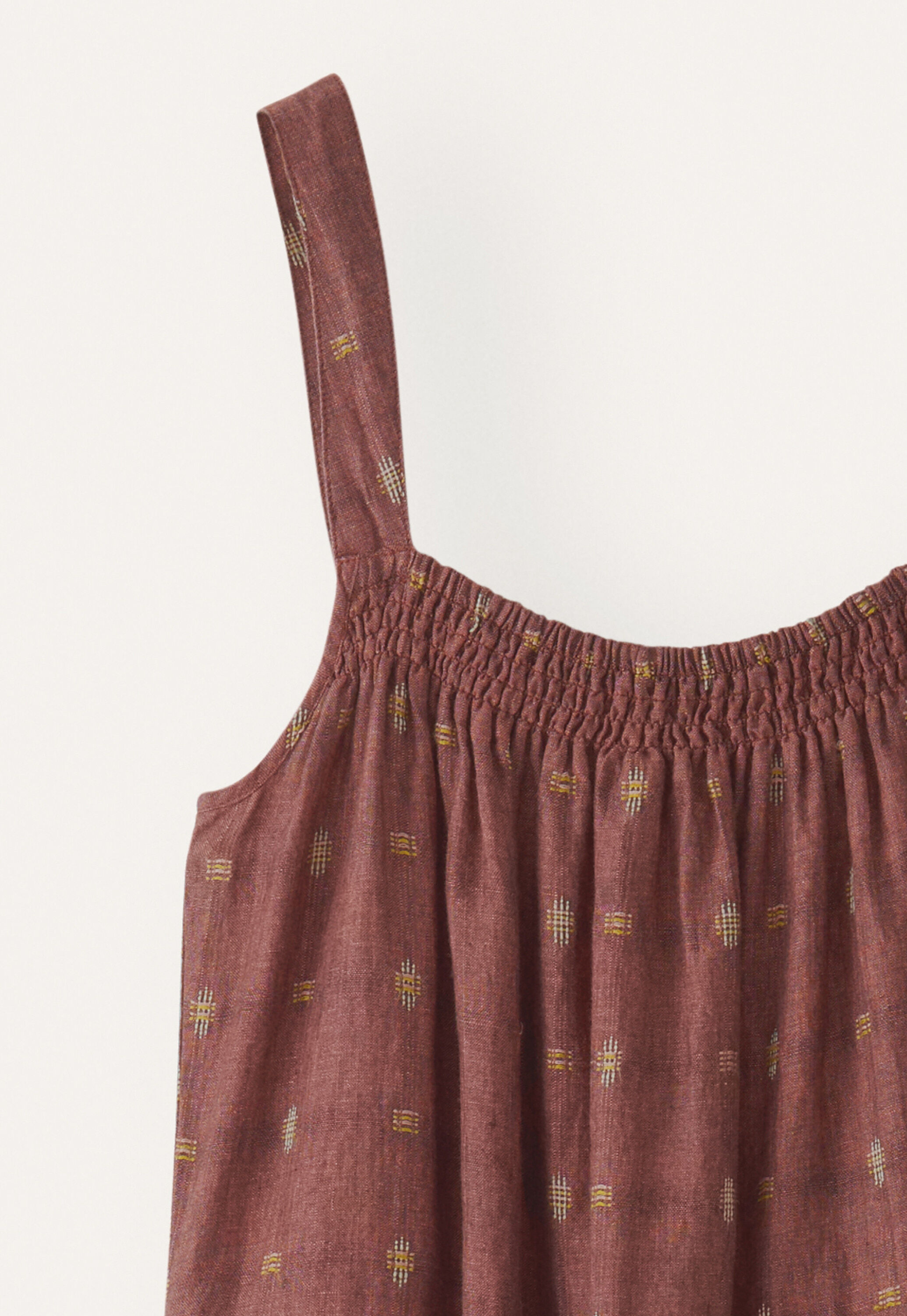Dobby-weave strap dress