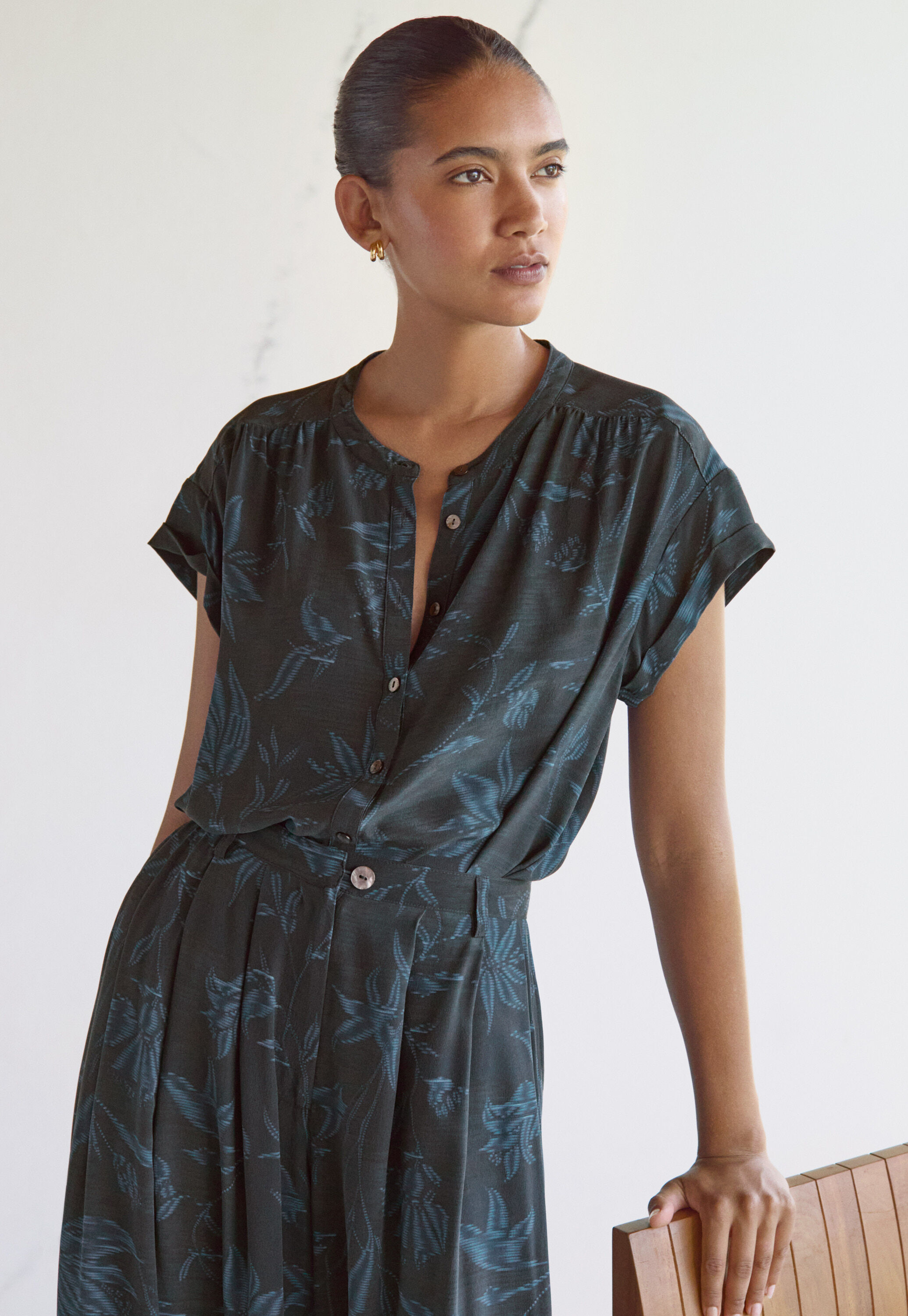 Printed boxy shirt