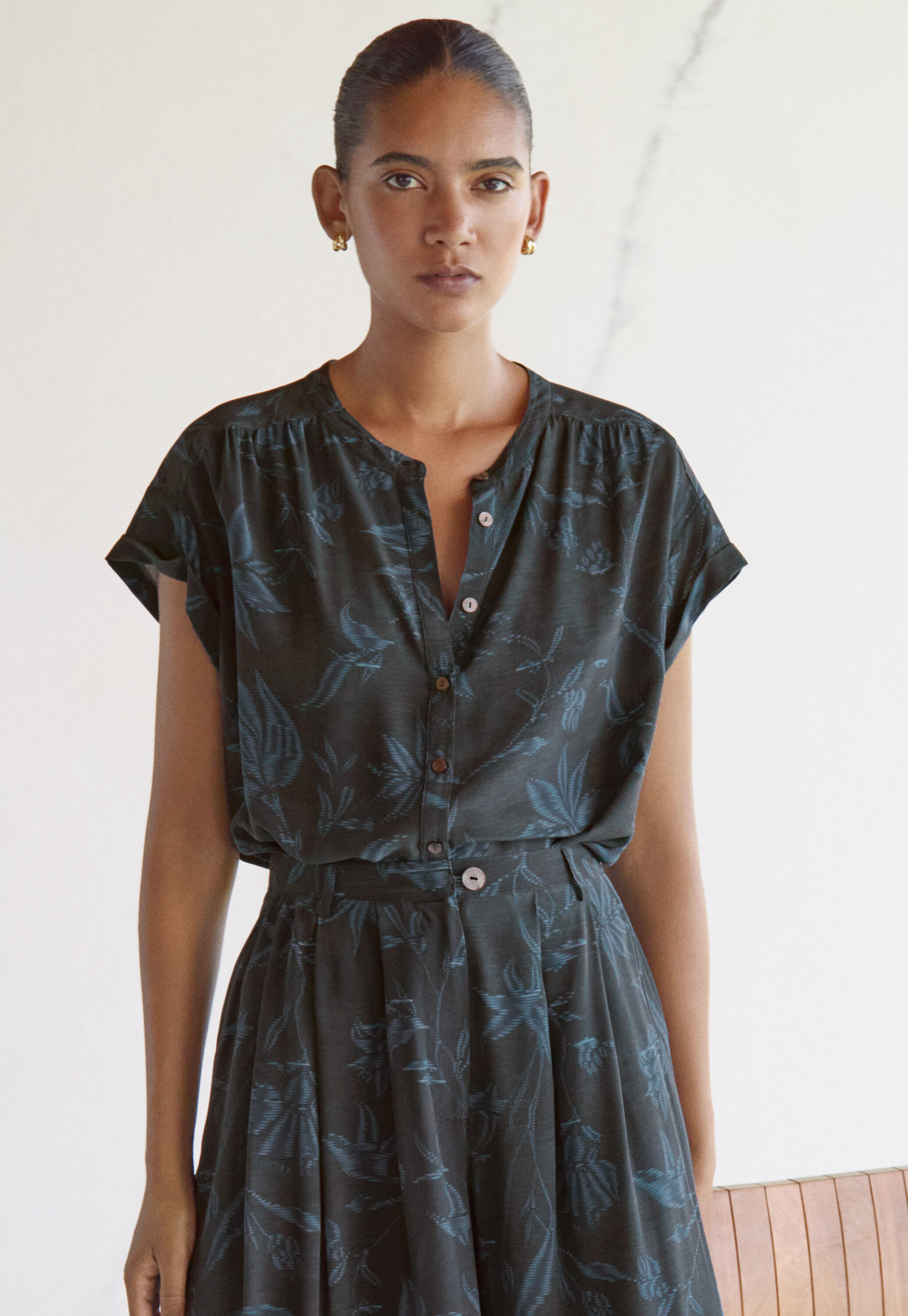 Printed boxy shirt
