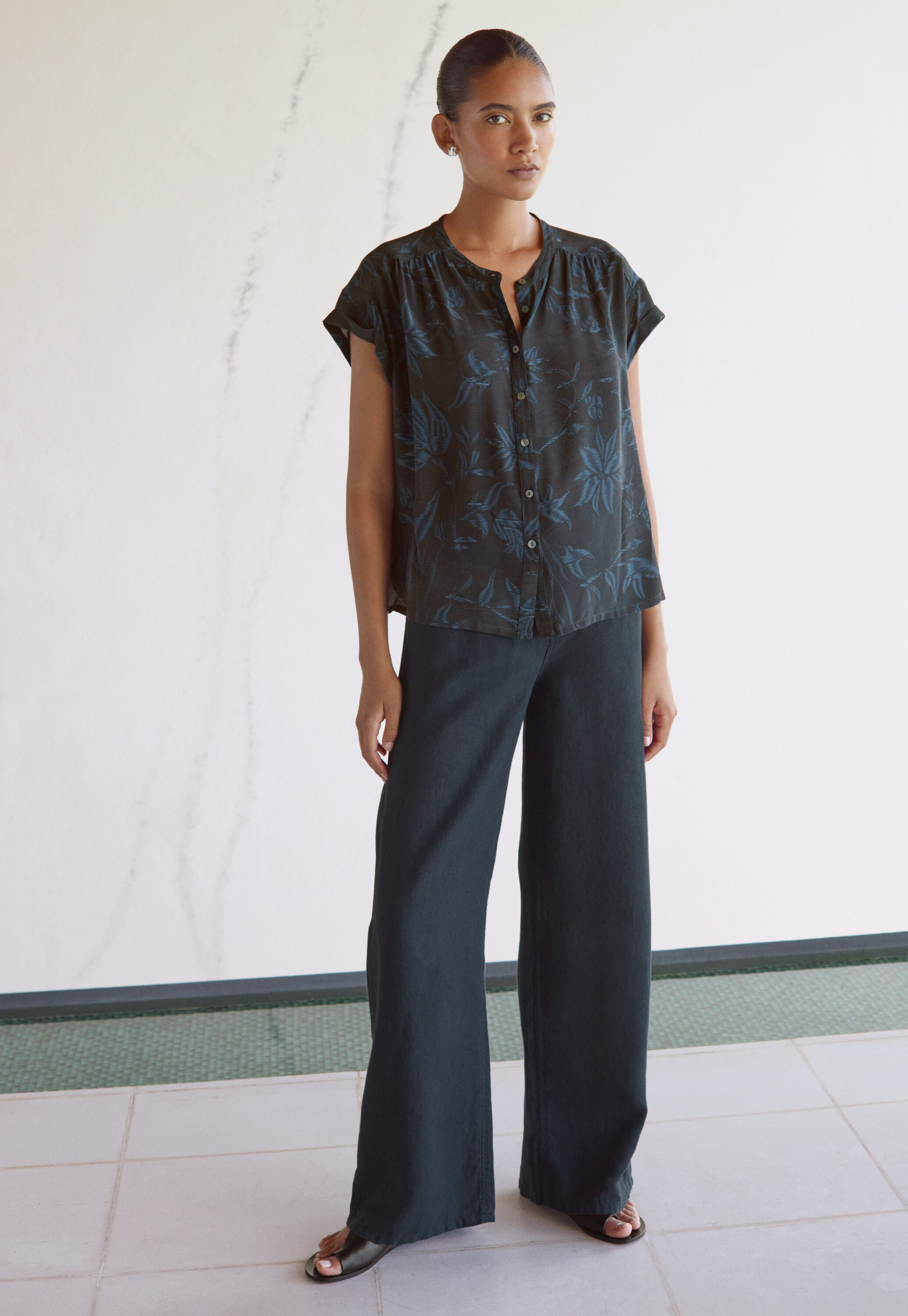 Printed boxy shirt