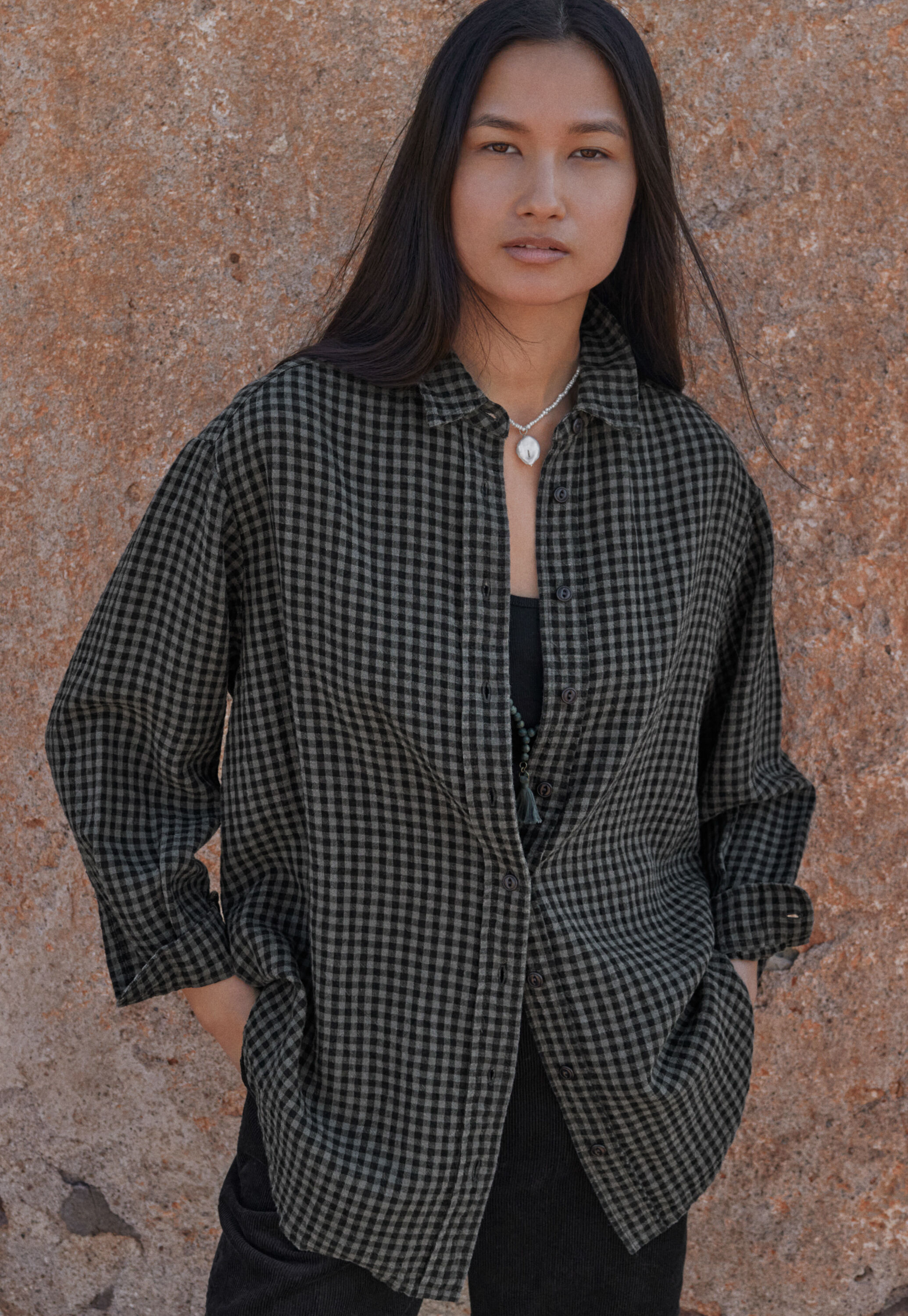 Gingham checked shirt