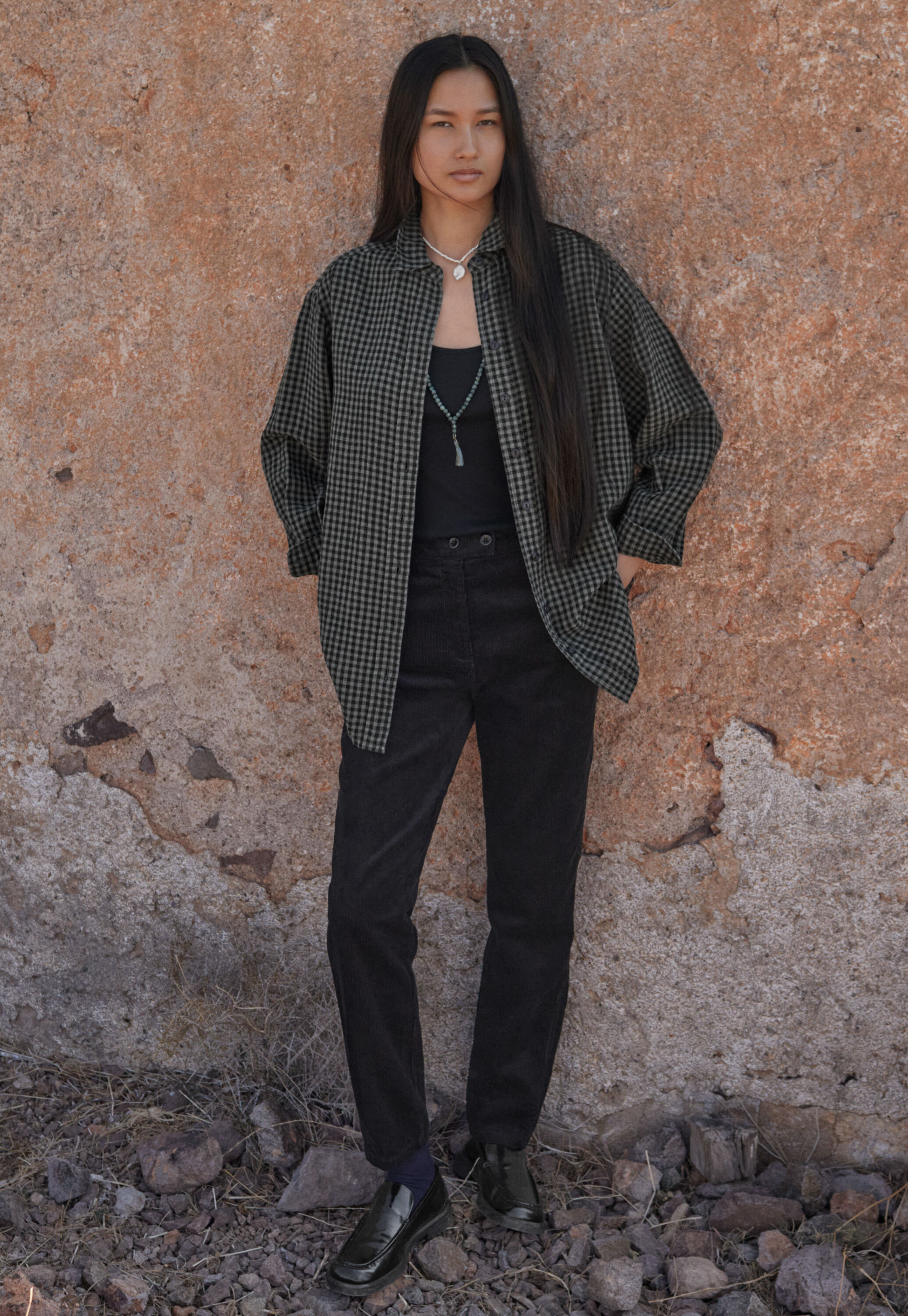 Gingham checked shirt
