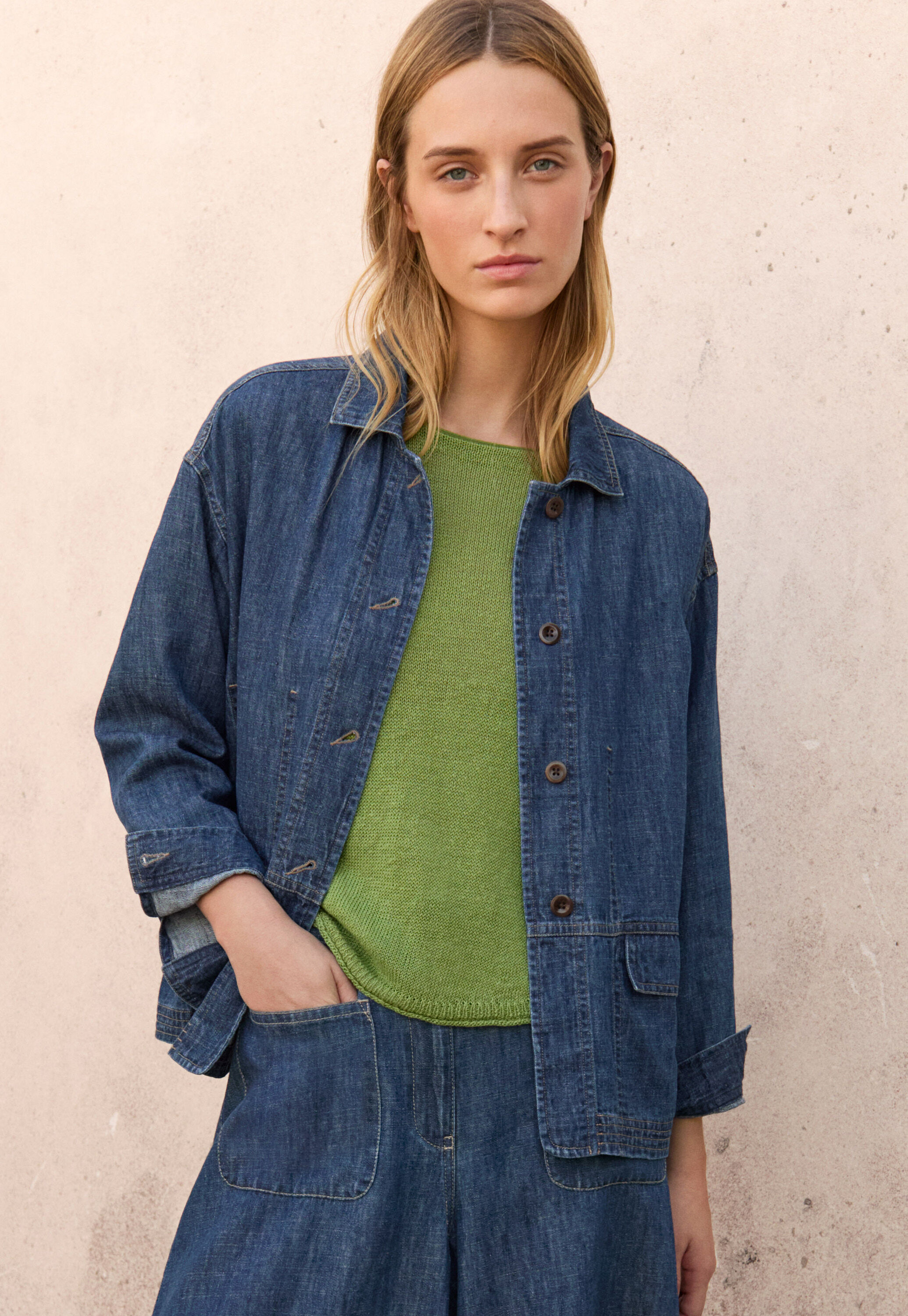 Indigo boxy jacket