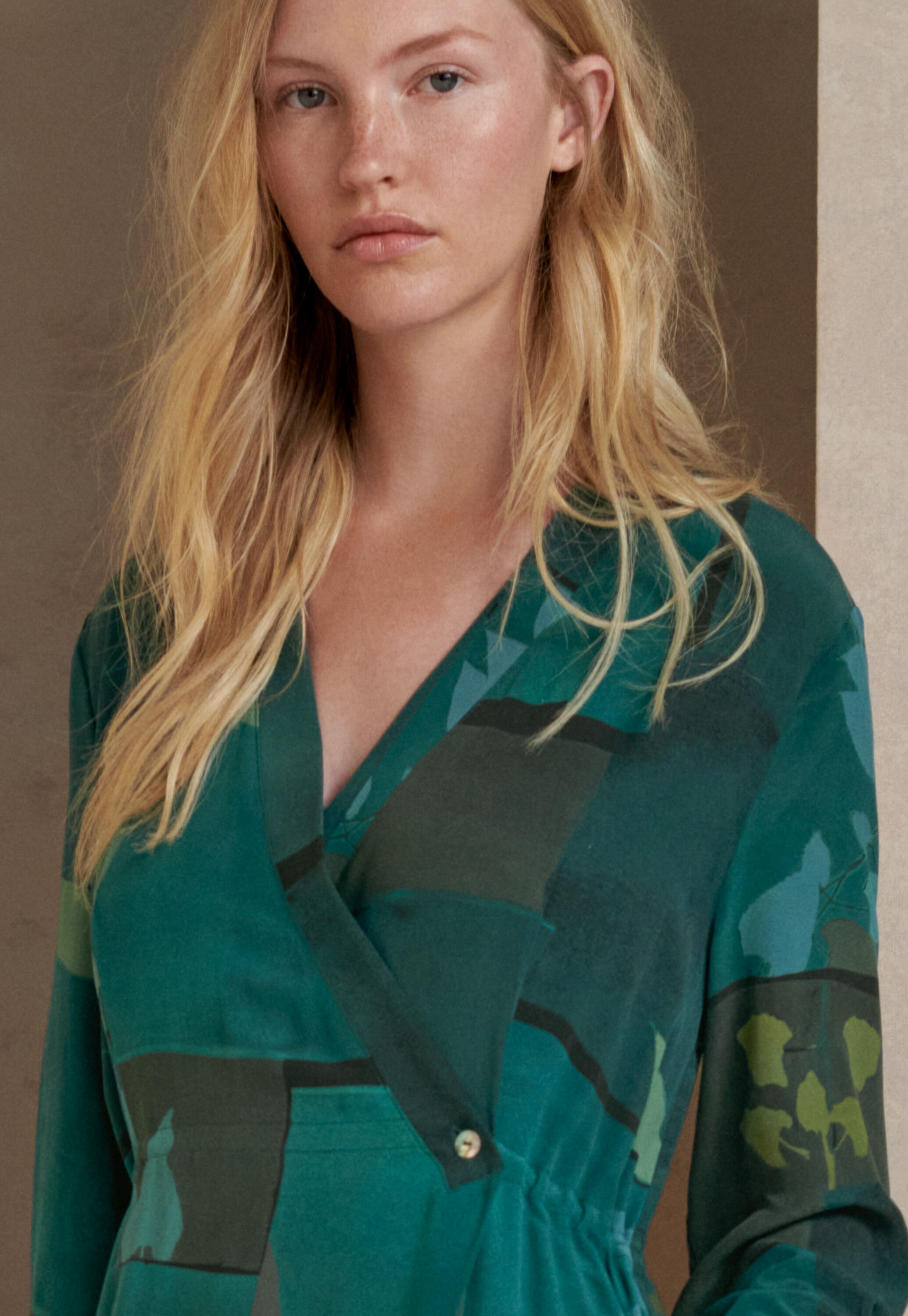 Printed wrap dress