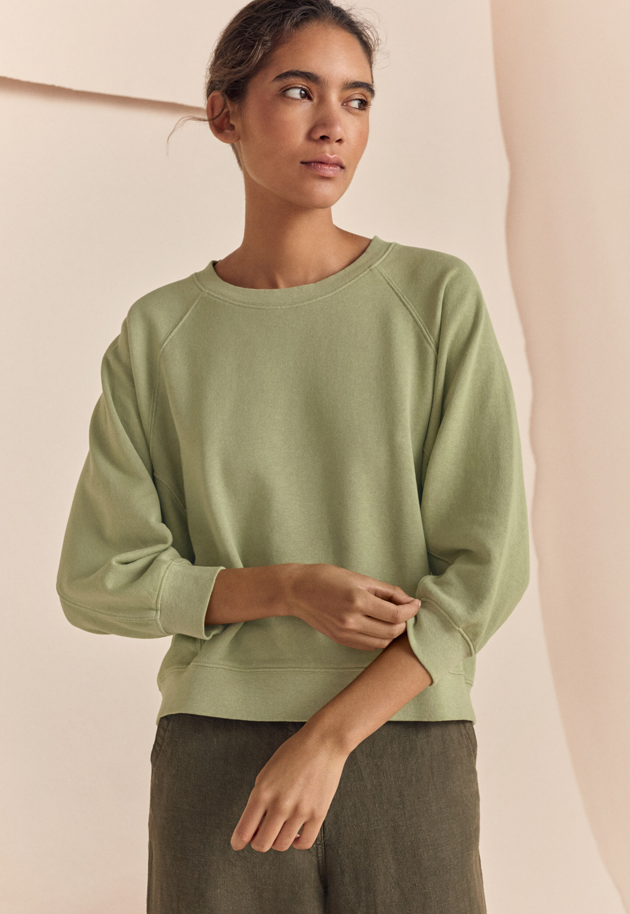 Raglan-sleeve top