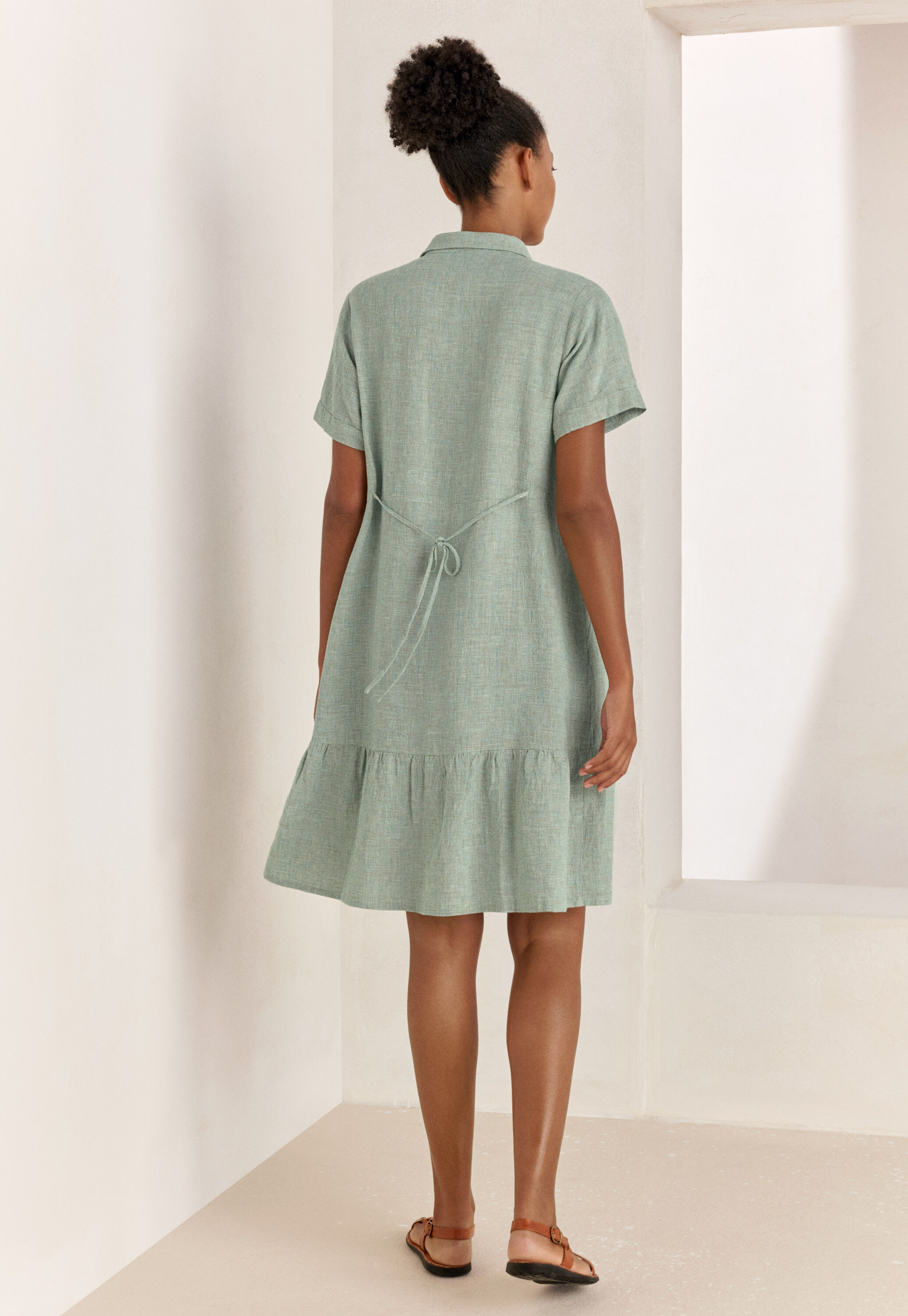 Gathered hem-seam dress