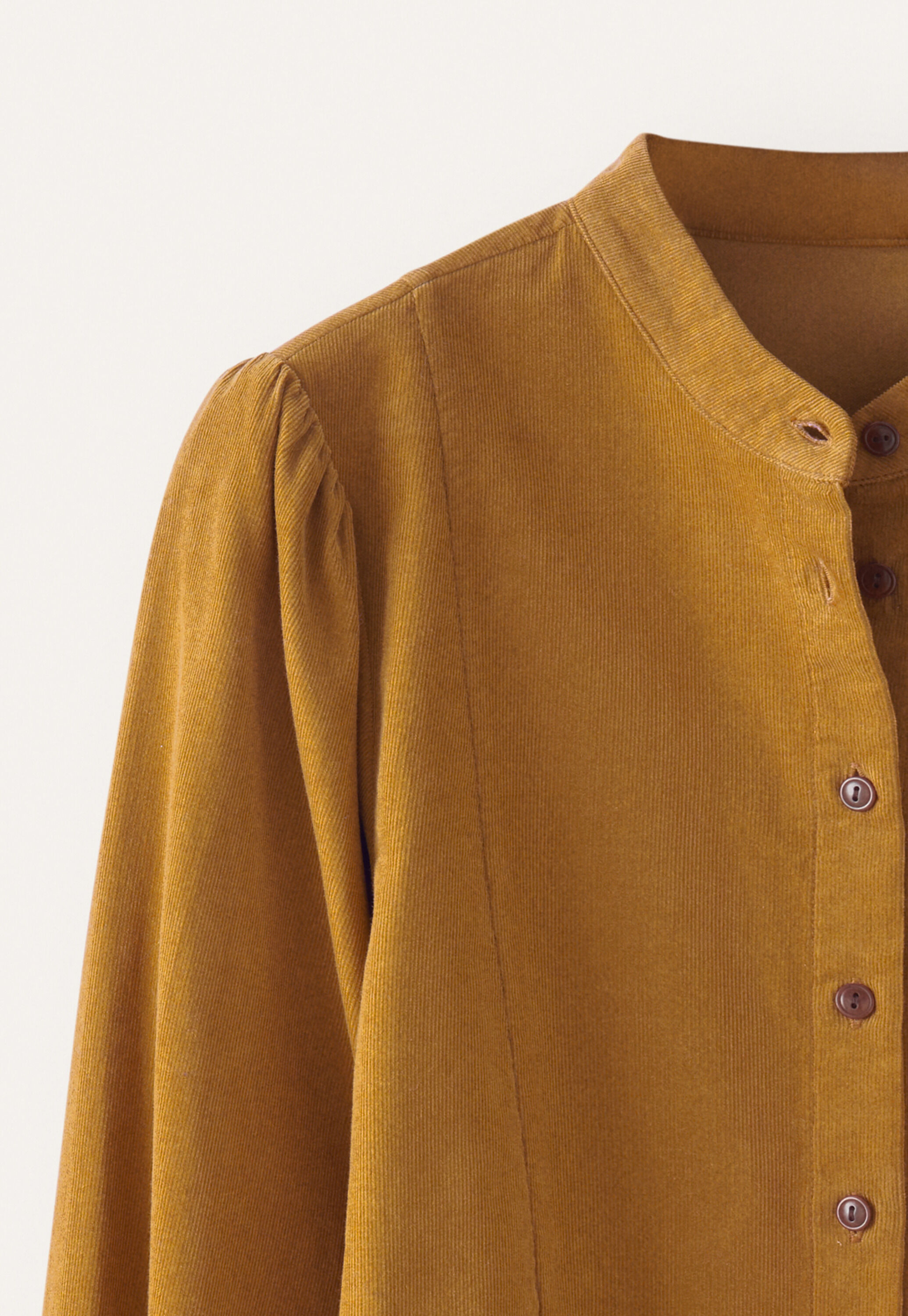 Gathered sleeve blouse, Gold, large