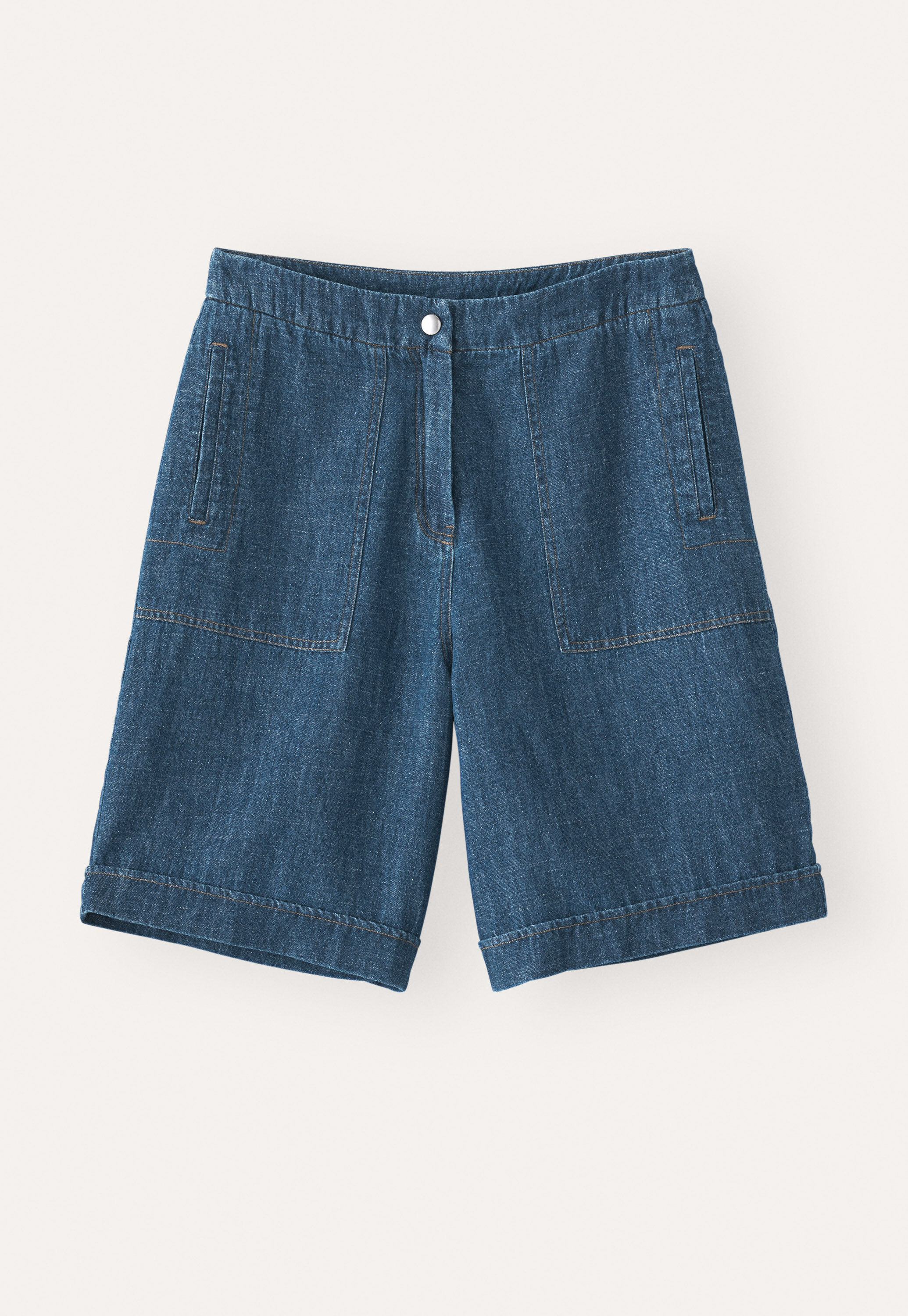 Indigo-dyed shorts