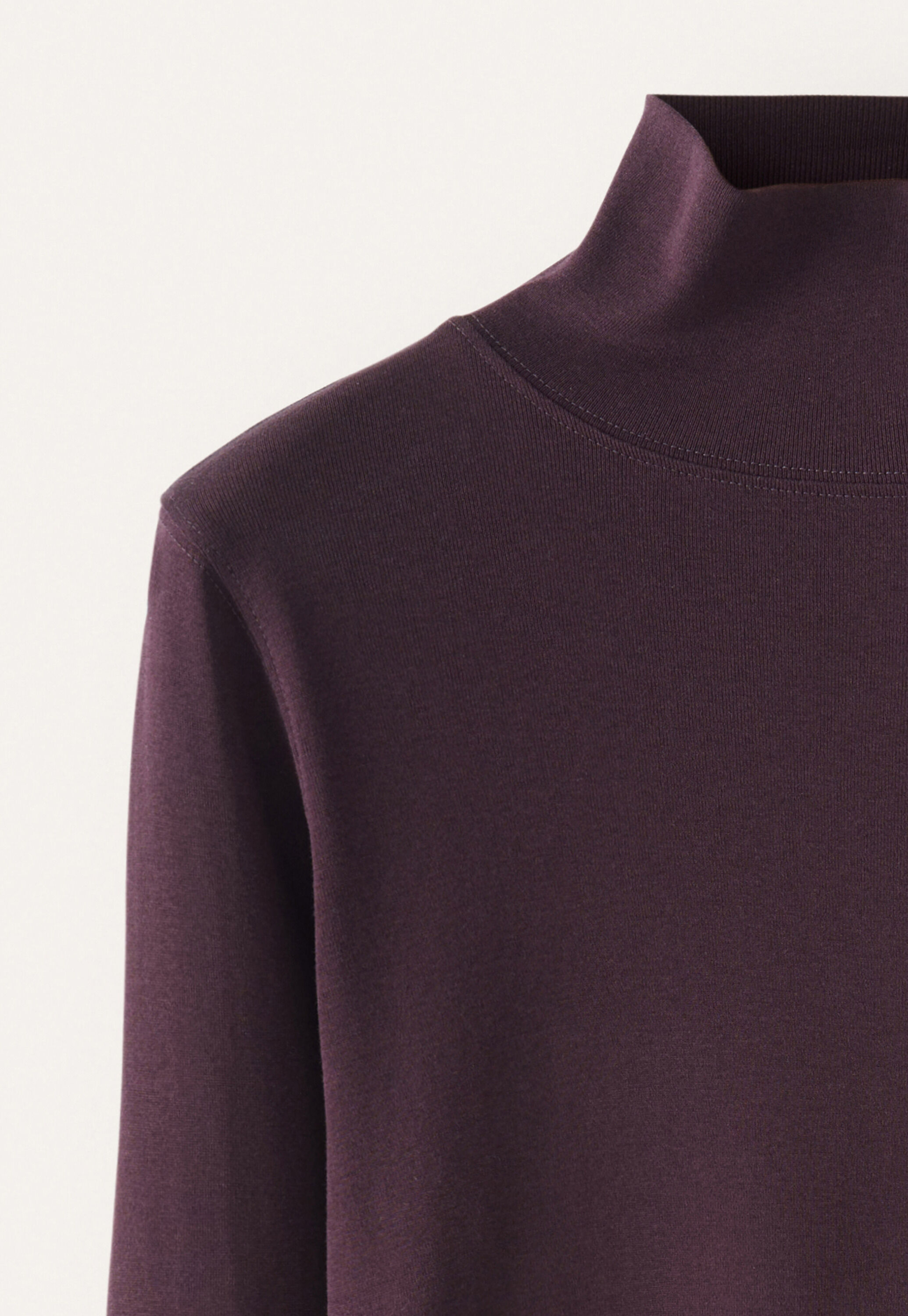 high-neck jersey top, Blackberry, large