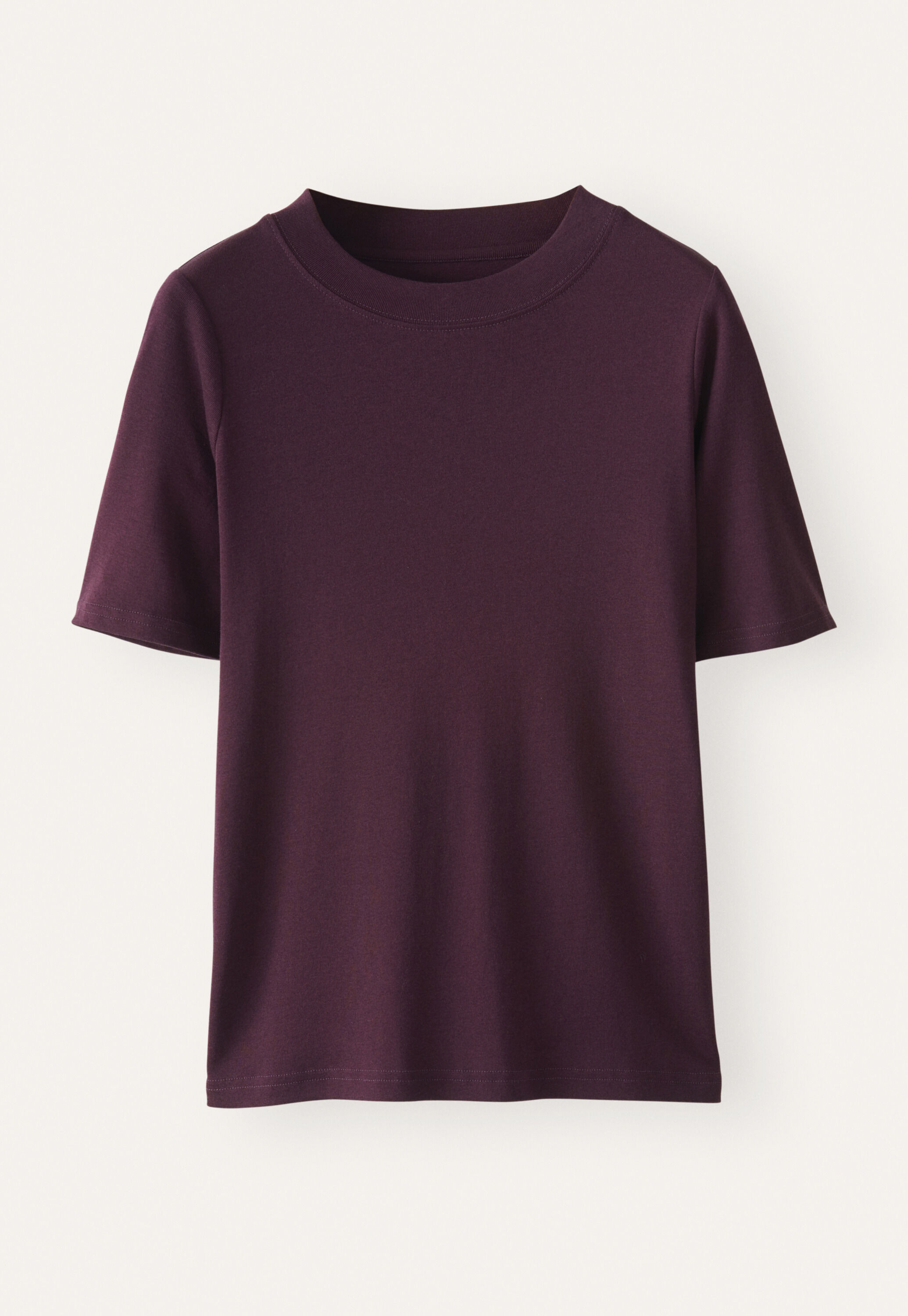 Silk & cotton T-shirt, Blackberry, large